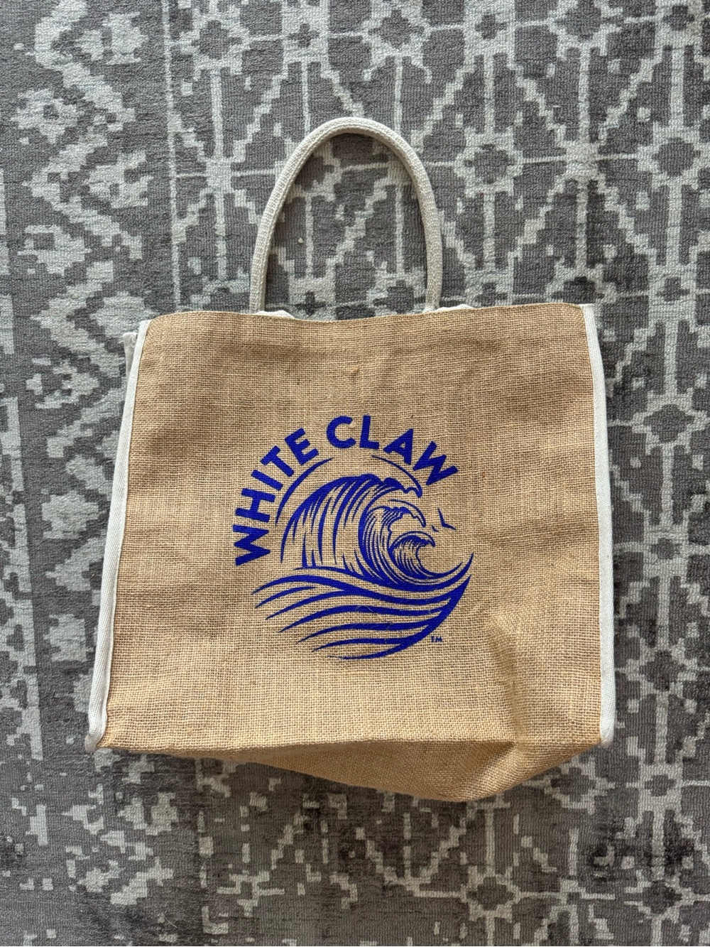 White Claw Canvas Jute Tote Bag Natural/Tan